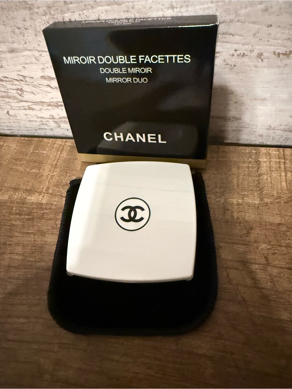 CHANEL beauty white Compact Mirror double sided